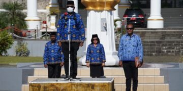 Peringati Hari Kesaktian Pancasila, Plt Bupati Mimika Pesan Dasar Negara Dijadikan Pedoman Dalam Melaksanakan Tugas