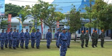 Lanud Yohanis Kapiyau Gelar Upacara Bendera Tujuh Belasan Bulan Oktober 2022