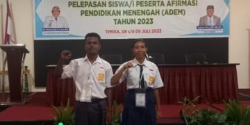Irene Natalia Samokari dan Melpin You, Peserta Program Beasiswa Adem dari Nabire Pastikan akan Belajar Tekun agar Bisa Meraih Cita-Cita