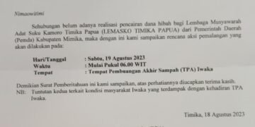Pengurus Lemasko Tegaskan Masyarakat Kamoro Tidak Boleh Palang TPA Iwaka