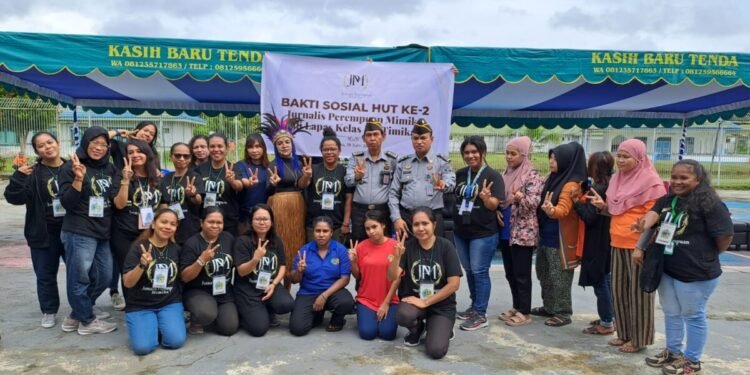 Rayakan HUT ke-2, Jurnlis Perempuan Mimika Berbagi Kasih dengan Warga Binaan di Lapas Timika