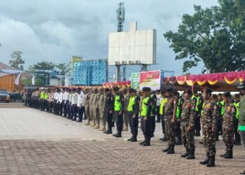 Polres Mimika Gelar Apel Gabungan, 319 Personel Siap Amankan MTQ XXX Tingkat Provinsi se-Tanah Papua