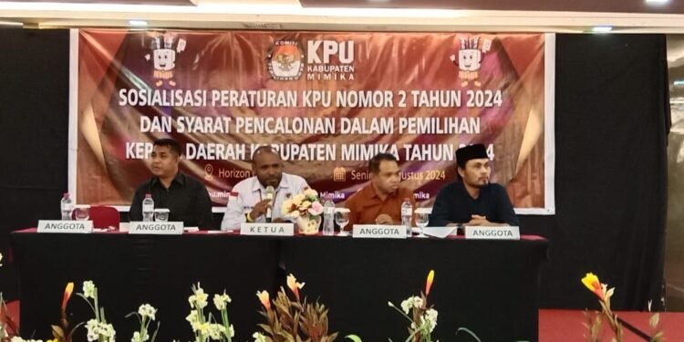Jelang Tahapan Pendaftaran Bakal Calon Kepala Daerah, KPU Mimika Sosialisasikan PKPU Nomor 2 Tahun 2024