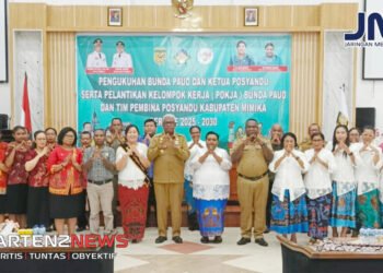 Bupati Mimika Kukuhkan Bunda PAUD dan Ketua Posyandu Periode 2025–2030