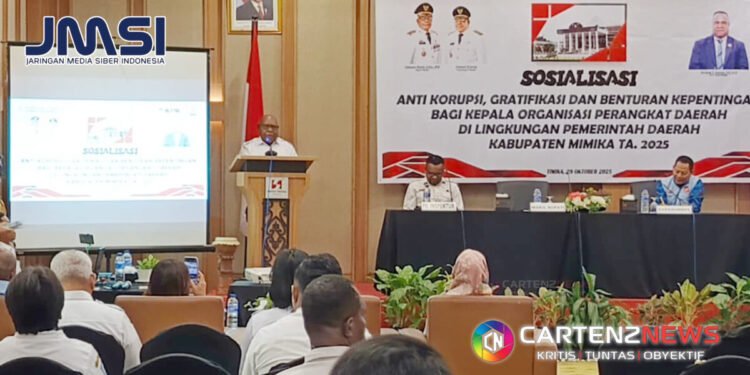 Pemkab Mimika Gelar Sosialisasi Anti Korupsi, Gratifikasi, dan Benturan Kepentingan Bagi Pimpinan OPD