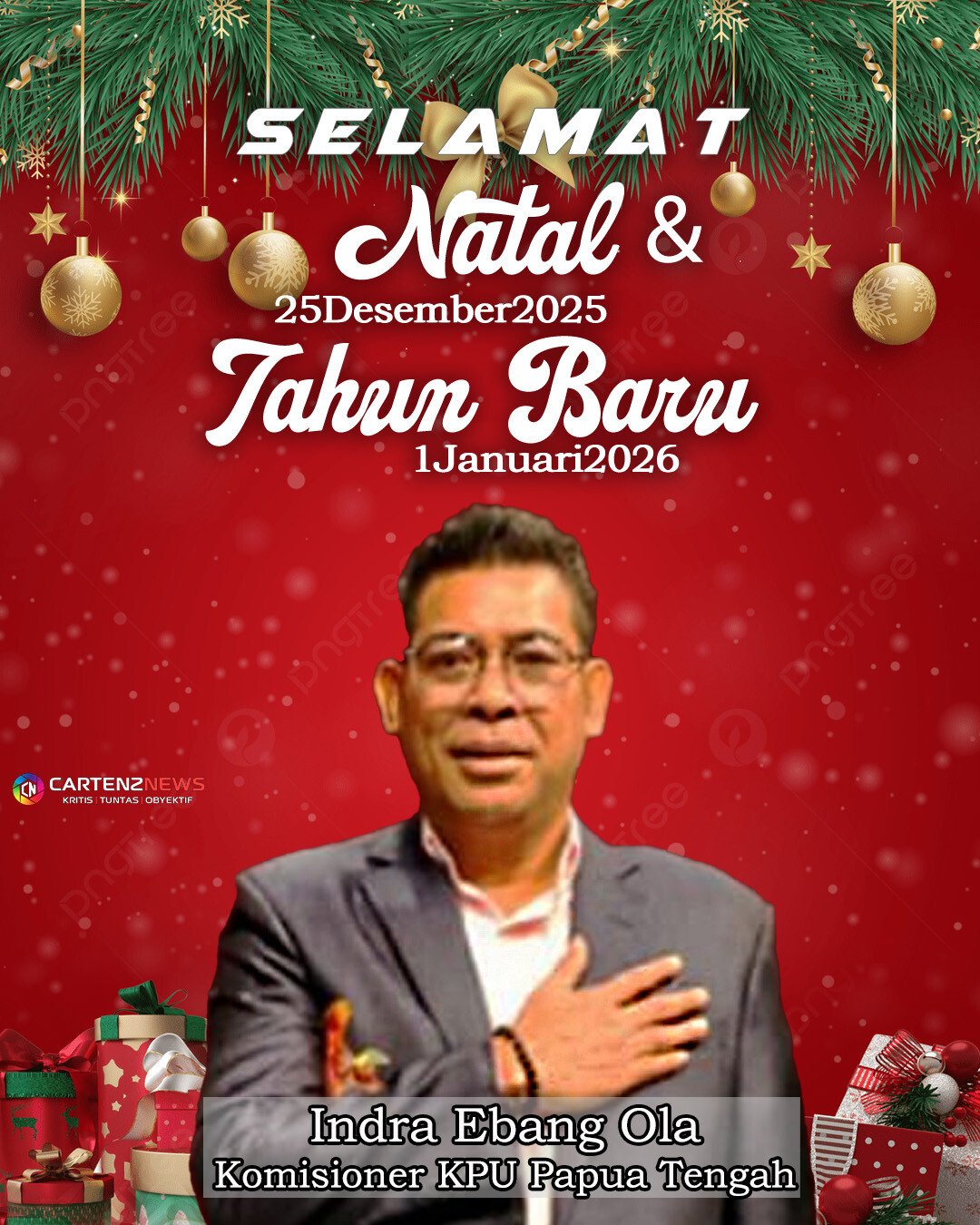 Komisioner KPU Papua Tengah Indra Ebang Ola Nataru Komisioner KPU Papua Tengah Indra Ebang Ola Nataru