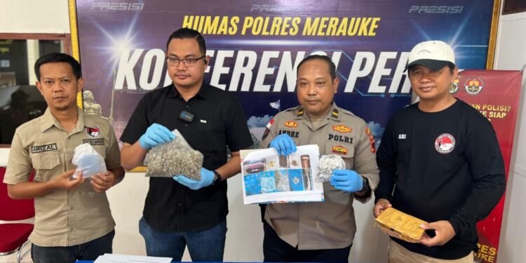 Satresnarkoba Polres Merauke Ungkap Kasus Peredaran Narkotika Jenis Ganja