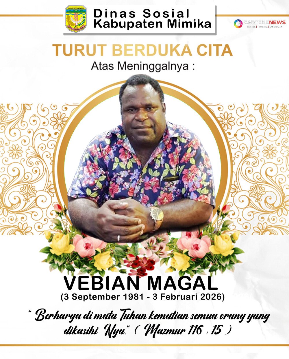 Dukacita Vebian Magal Dinas Sosial Mimika Hasan Kemong