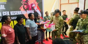 Kogabwilhan III Bersama Dinkes Mimika Gelar Pemeriksaan Kanker Gratis Untuk Wanita, Peserta Didominasi OAP