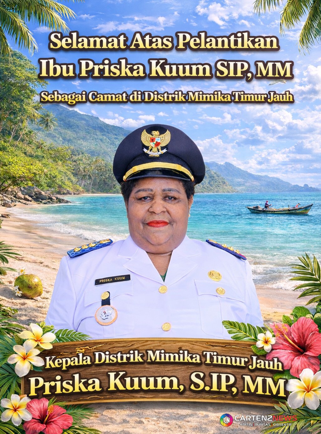 Kepala Distrik Mimika Timur Jauh Priska Kuum