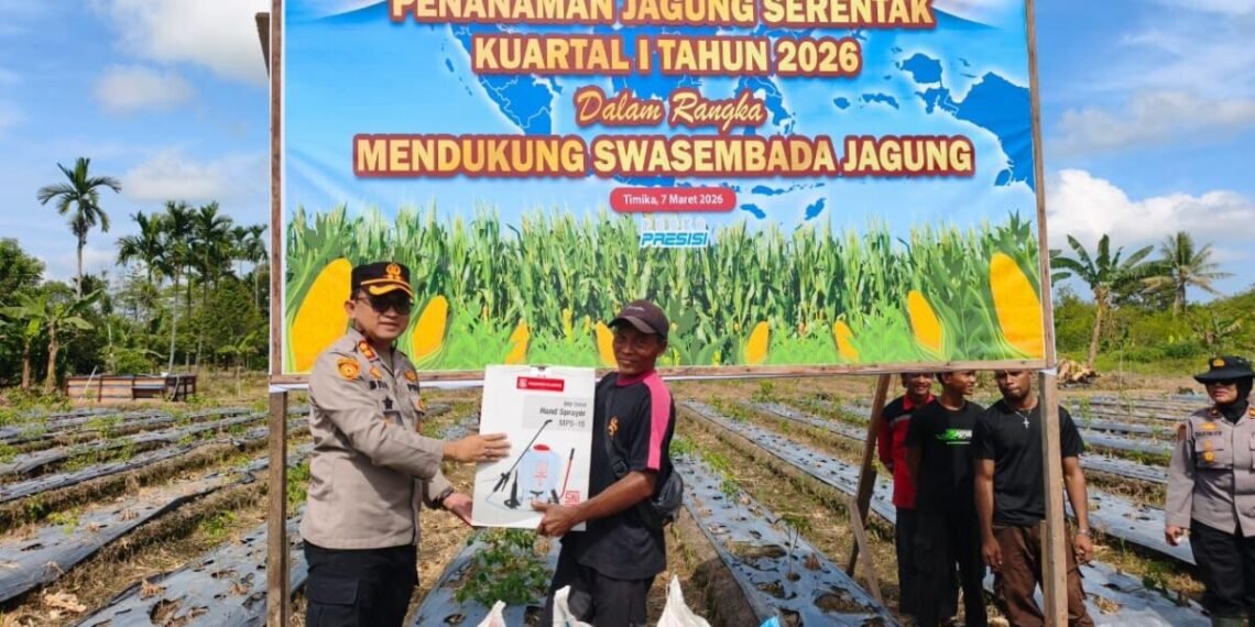 Dukung Ketahanan Pangan, Polres Mimika Laksanakan Penanaman Jagung Serentak Kuartal I Tahun 2026