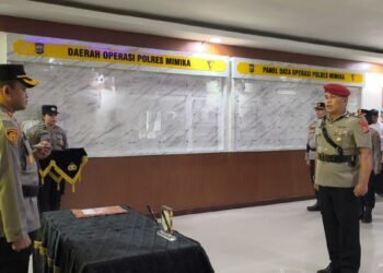 Kapolres Mimika Kukuhkan Iptu Yakobus Rante Limbong Sebagai Kasat Resnarkoba