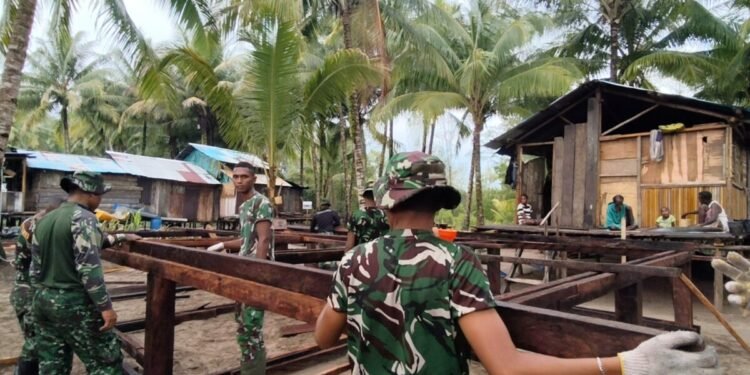 Pembangunan Rumah Terus Digenjot, Satgas TMMD Kodim 1710/Mimika Kejar Target Penyelesaian