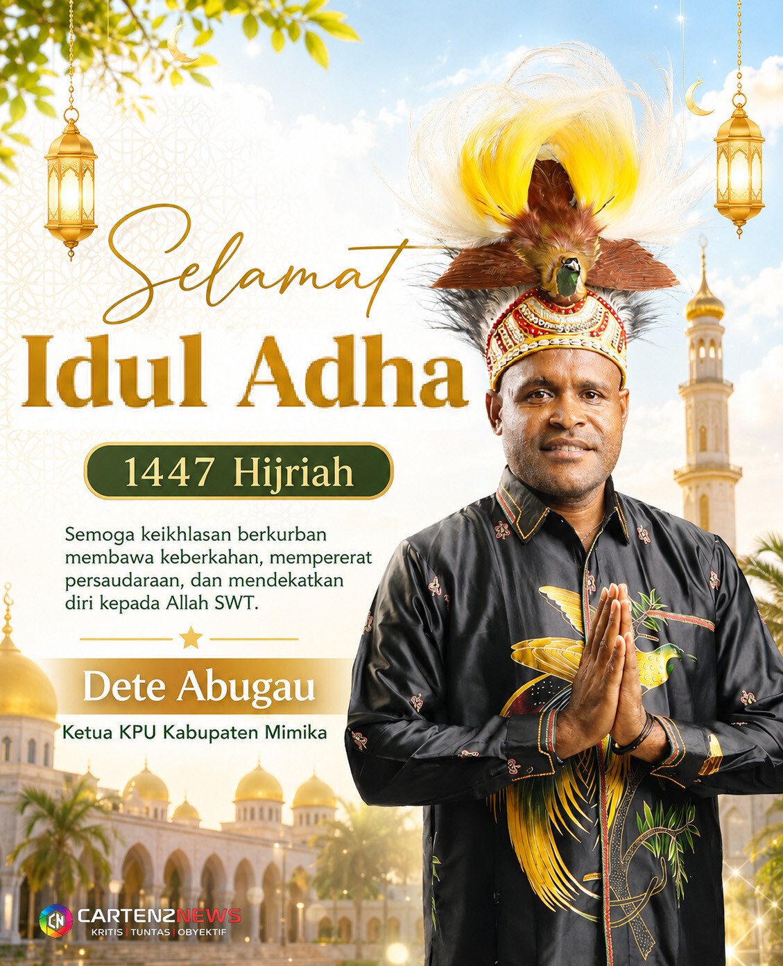 Idul Adha 1447 H 2026 KPU Ketua Dete Abugau