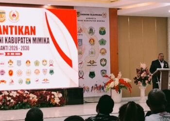KONI Provinsi Papua Tengah Resmi Lantik Antonius Kemong Ketua KONI Mimika