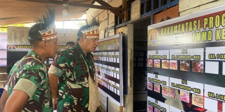 Tim Wasev TMMD ke-128 Tinjau Langsung Sasaran Pembangunan di Kampung Keakwa