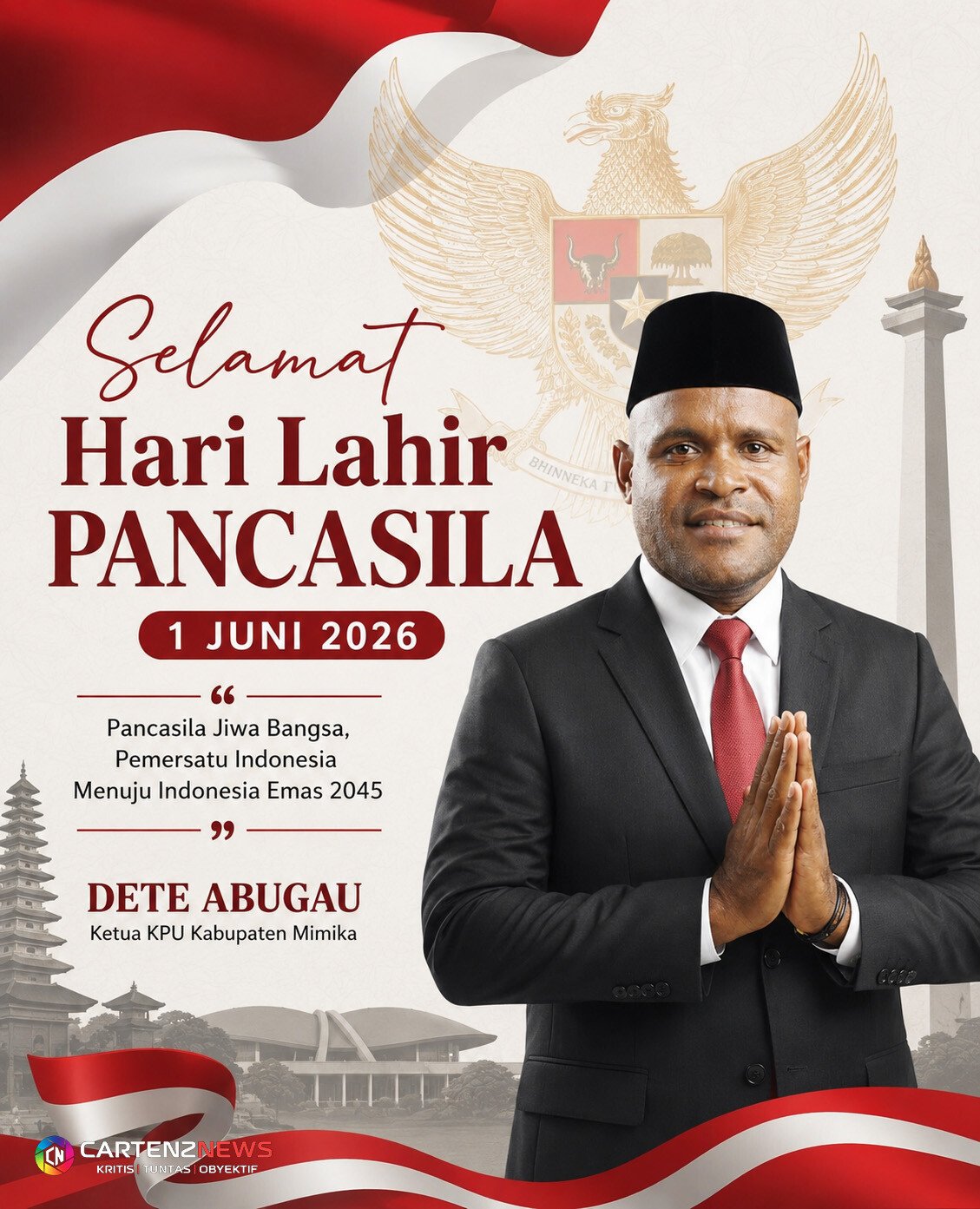 Hari Lahir Pancasila 2026 Ketua KPU Dete Abugau