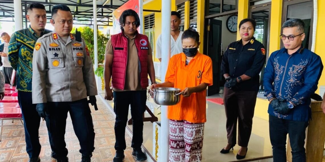 Polres Mimika Musnahkan Barang Bukti Sabu Senilai Hampir 1 Milyar dari Pengedar Perempuan yang Diamankan di Jalan Perintis