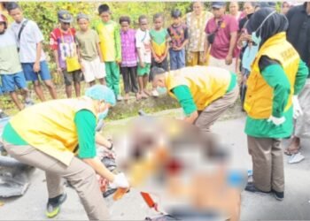 Pengendara Motor Terlibat Tabrakan di SP 2 Timika, Dua Korban Dilarikan Ke Rumah Sakit Alami Luka Berat