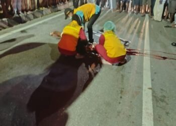 Pengendara Motor Meninggal Usai Hantam Median Jalan di Lampu Merah Diana Mall Timika
