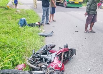 Tabrakan Motor dan Truk di Tikungan Hiripau, Pengendara Dilarikan ke RSUD Mimika