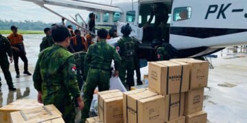 Koops TNI Habema Kirim Dua Ton Bantuan untuk Warga Terdampak Kekeringan di Puncak