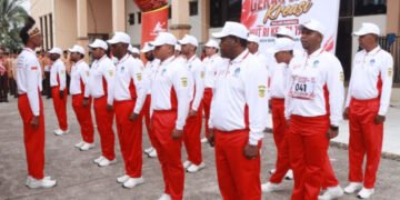 25 Tim Putra Ramaikan Gerak Jalan Kreasi HUT ke-81 RI di Mimika