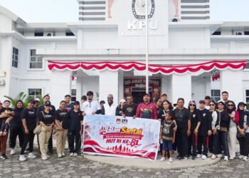 KPU Mimika Gelar Jalan Santai, Perkuat Kebersamaan dan Semangat HUT RI ke-81