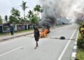 Jalan Cendrawasih Timika Dipalang, Akses Utama Lumpuh Akibat Sengketa Lahan
