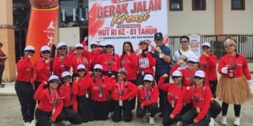38 Regu Ramaikan Lomba Gerak Jalan Kreasi di Mimika Sambut HUT ke-81 RI