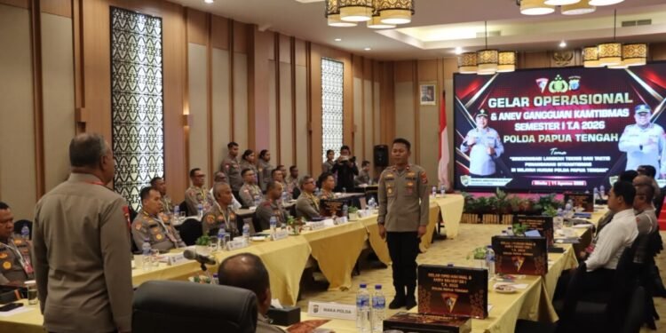 Polda Papua Tengah Gelar Anev Semester I, 1.755 Gangguan Kamtibmas Jadi Evaluasi