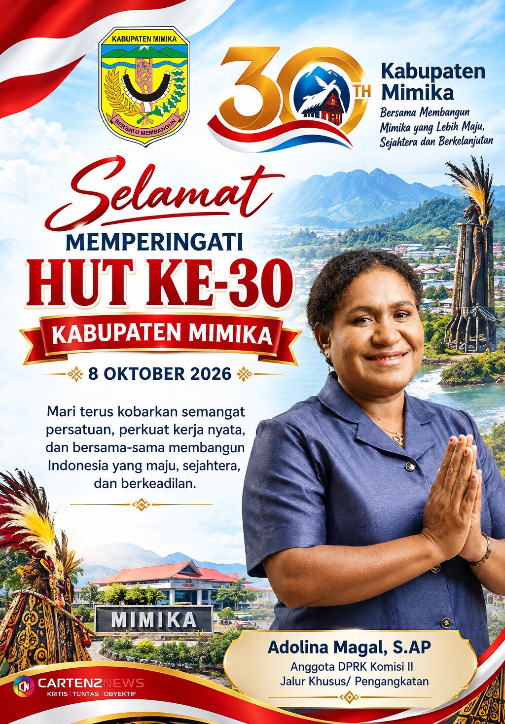 HUT Mimika 30 - DPRK Ibu Dewan Adolina Magal