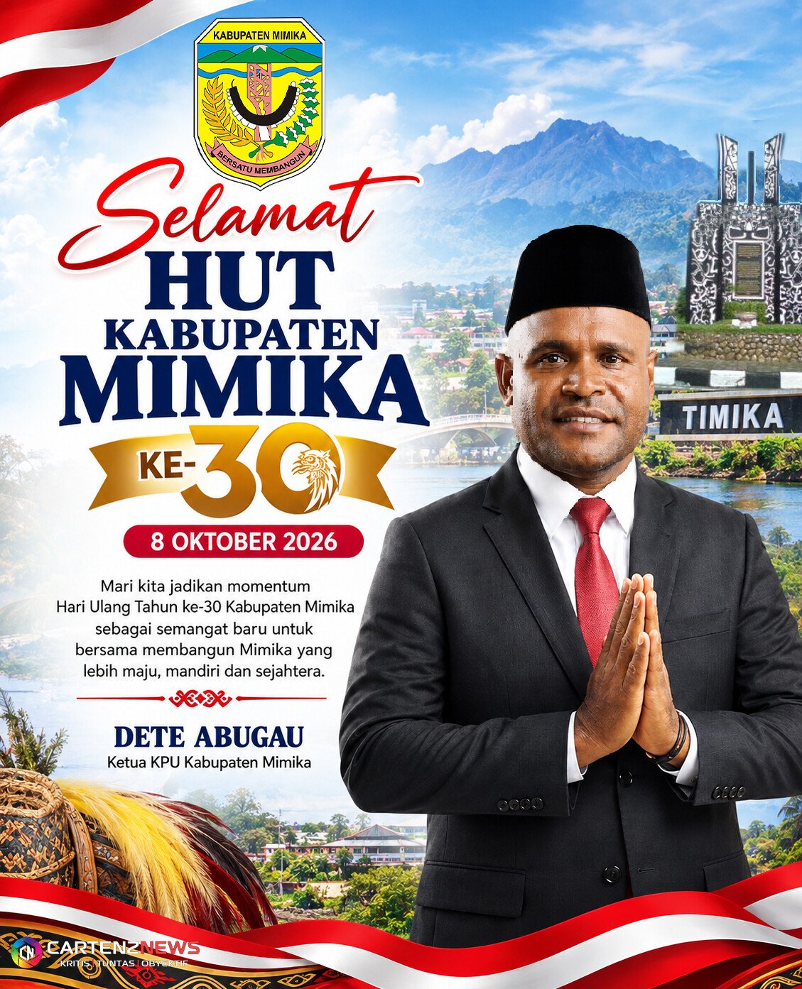 HUT Mimika 30 - Ketua KPU Dete Abugau