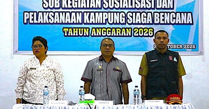 Dinsos Mimika Sosialisasikan Kampung Siaga Bencana, Libatkan 75 Peserta