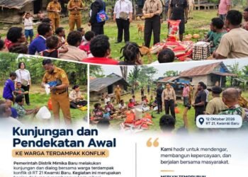 Kepala Distrik Mimika Baru Kunjungi Warga Terdampak Konflik di Kwamki Baru